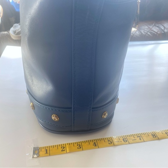 Marino Orlandi Blue Tote Bag with Gold Accents - Picture 12 of 16